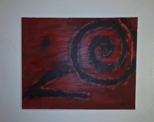 Untitled Swirl (Red, Orange & Black)