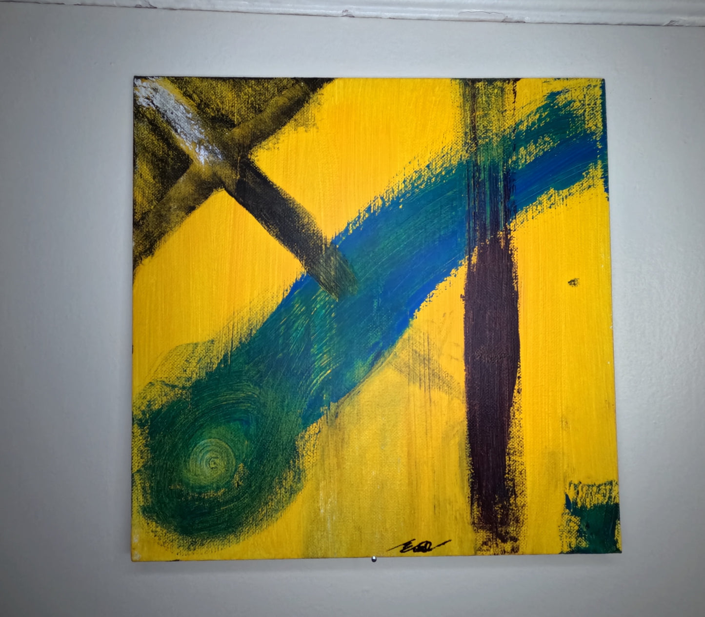 Untitled Panel 3 (Yellow, Blue and Black)